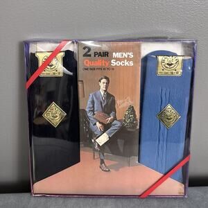 Vintage 1960s Ban-Lon Men’s Dress Socks Gift Set NIP 2 Pair Nylon Size 10–13 MCM